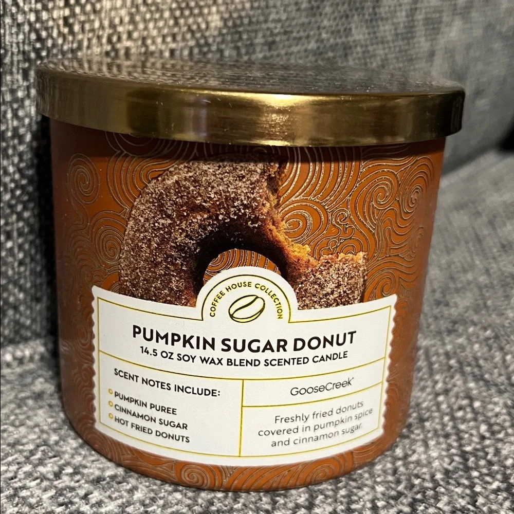 NWT Goose Creek Pumpkin Sugar Donut 3-Wick Candle